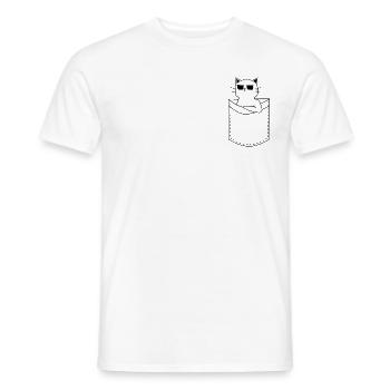 Pocket Cat mit Sonnenbrille - Männer T-Shirt - Weiß - Vorne - AI Model Male 178 dark (178cm)