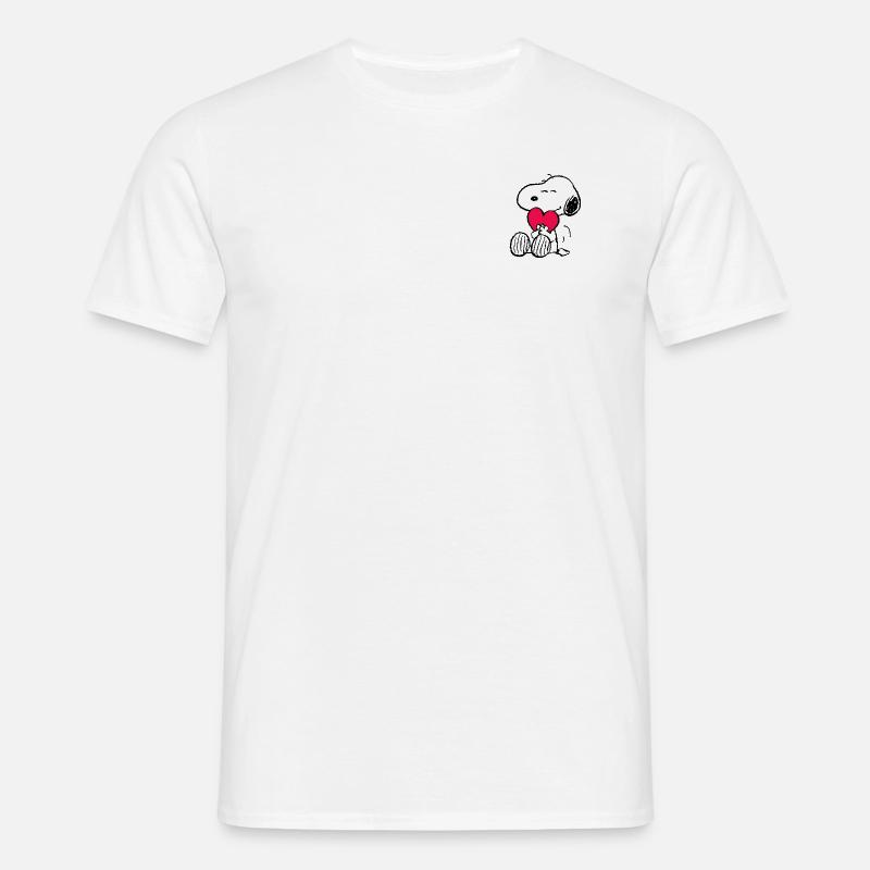 Peanuts Snoopy mit Herz - Männer T-Shirt - Weiß
