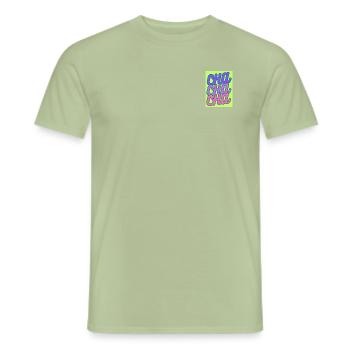 Lebhaft. Verspielt. Retro. Neon Cha Cha Cha - Männer T-Shirt - Sage - Vorne - AI Model Male 178 light (178cm)