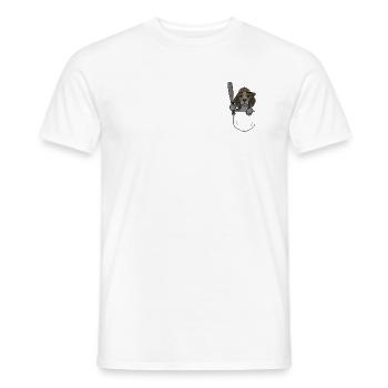 Beagle Pocket Baseball - Männer T-Shirt - Weiß - Vorne - AI Model Male 178 dark (178cm)