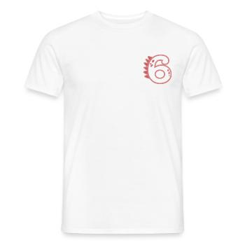 Number 6 - Men's T-Shirt - white - Front - AI Model Male 178 dark (178cm)
