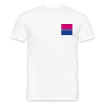 Drapeau bisexuel officiel - T-shirt homme - blanc - Devant - AI Model Male 178 dark (178cm)
