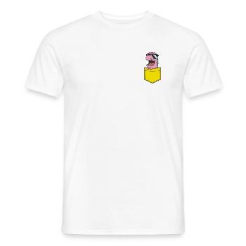 Dino rose avec lunettes de soleil Kids Baby Comic - T-shirt homme - blanc - Devant - AI Model Male 178 dark (178cm)