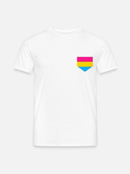 Pansexuell Brusttasche - Männer T-Shirt - Weiß