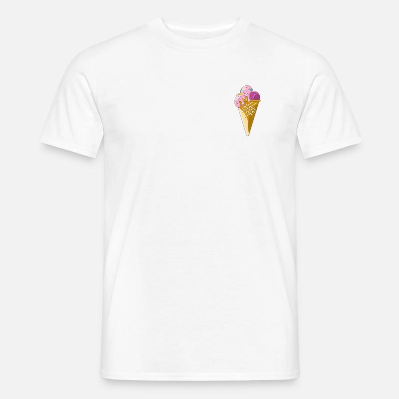 Eiscreme in der Waffel - Männer T-Shirt - Weiß
