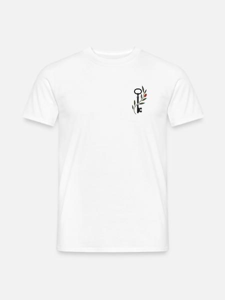 Schlüsselmotiv mit Olivenzweig - Männer T-Shirt - Weiß