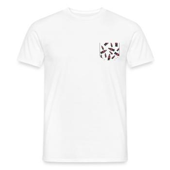 Idée cadeau cola poche de poitrine - T-shirt homme - blanc - Devant - AI Model Male 178 dark (178cm)