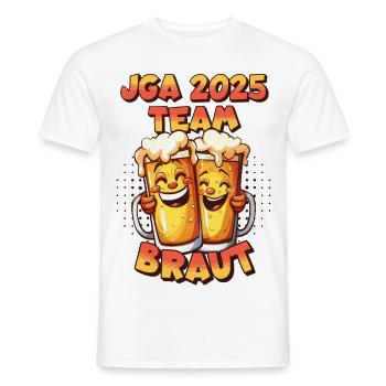 Bachelor Party 2025 Team Bride Beer Alcohol Booze Funny - Men's T-Shirt - white - Front - AI Model Male 178 dark (178cm)