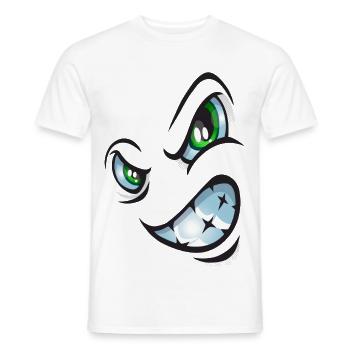 Angry cartoon face - Men's T-Shirt - white - Front - AI Model Male 178 dark (178cm)
