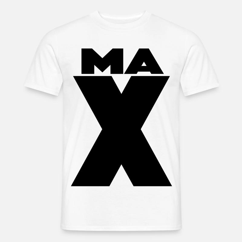 Max X – Minimal Name Design - Männer T-Shirt - Weiß