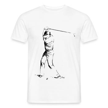 illustration of a golf player - Men's T-Shirt - white - Front - AI Model Male 178 dark (178cm)