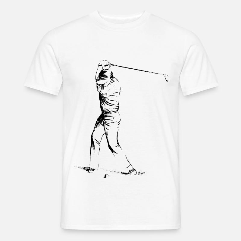 Bild eines Golfers während des Spiels - Männer T-Shirt - Weiß