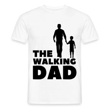 Silhouette parent-enfant main dans la main - T-shirt homme - blanc - Devant - AI Model Male 178 dark (178cm)