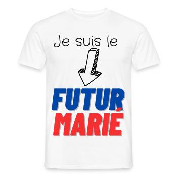 EVG futur marié. Enterrement vie célibataire - T-shirt homme - blanc - Devant - AI Model Male 178 dark (178cm)
