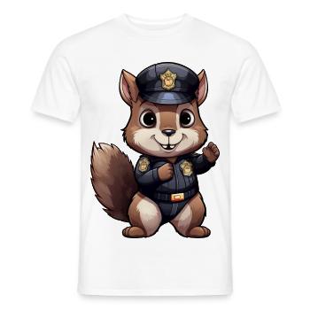 Eichhörnchen Polizist - Männer T-Shirt - Weiß - Vorne - AI Model Male 178 dark (178cm)