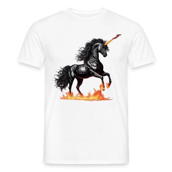 La puissante licorne noire - T-shirt homme - blanc - Devant - AI Model Male 178 dark (178cm)