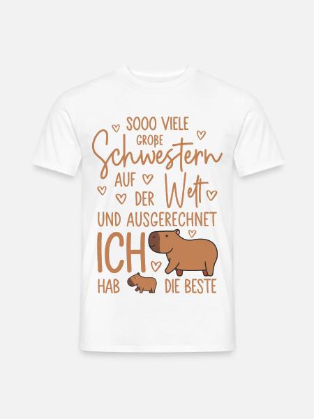 So viele Schwestern - Capybara - Große Schwester - Männer T-Shirt - Weiß