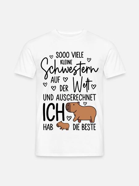 So viele Schwestern - Capybara - Kleine Schwester - Männer T-Shirt - Weiß