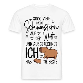 So viele Schwestern - Capybara - Große Schwester - Männer T-Shirt - Weiß - Vorne - AI Model Male 178 dark (178cm)