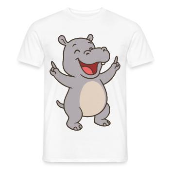 Bébé hippopotame heureux - T-shirt homme - blanc - Devant - AI Model Male 178 dark (178cm)