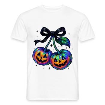 Schillernde Kirschkürbisse, Halloween Kürbisse - Männer T-Shirt - Weiß - Vorne - AI Model Male 178 dark (178cm)