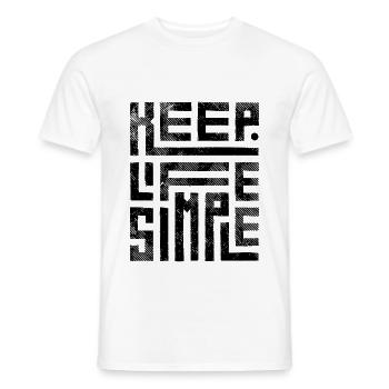 Keep Life Simple | Minimalist, Motivational - Men's T-Shirt - white - Front - AI Model Male 178 dark (178cm)