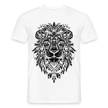 Lion Mandala Face - Men's T-Shirt - white - Front - AI Model Male 178 dark (178cm)