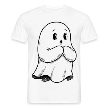 Drôle de fantôme avec la bouche ouverte - Halloween - T-shirt homme - blanc - Devant - AI Model Male 178 dark (178cm)