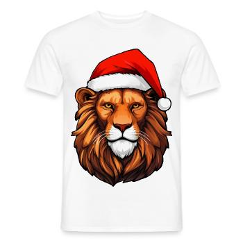 Löwe Weihnachtsmann - Männer T-Shirt - Weiß - Vorne - AI Model Male 178 dark (178cm)