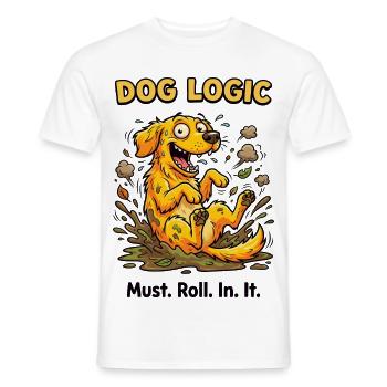 Dog Logic Mud Fun - Men's T-Shirt - white - Front - AI Model Male 178 dark (178cm)