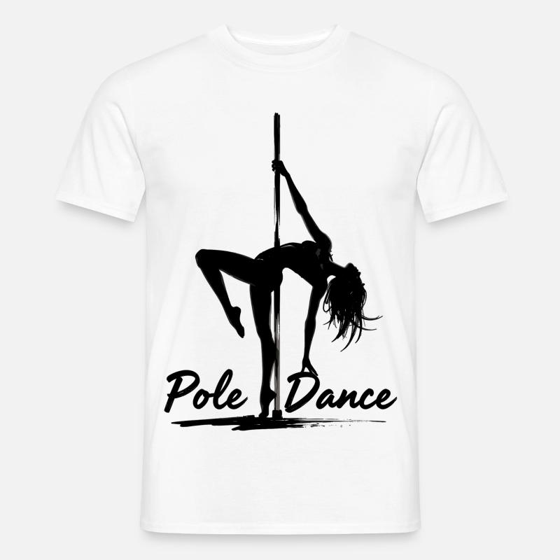 Pole Dance Poledancerin Silhouette Geschenk - Männer T-Shirt - Weiß