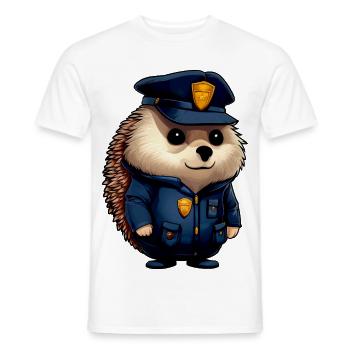 Igel Polizei - Männer T-Shirt - Weiß - Vorne - AI Model Male 178 dark (178cm)