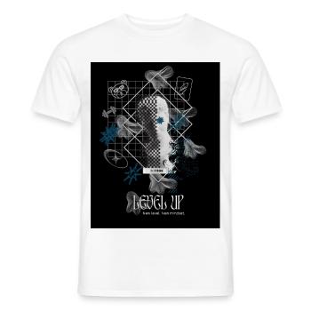 Black_Noir_SurrealismeT-shirtGrowthMindsetErfolgErfolg. - Männer T-Shirt - Weiß - Vorne - AI Model Male 178 dark (178cm)