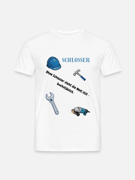 Schlosser T-Shirt Lustiges Geschenk Metallbau-Fans - Männer T-Shirt - Weiß