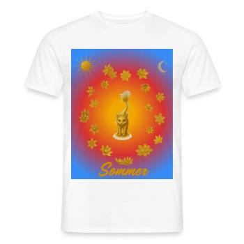 Katzen Sommerglanz - Männer T-Shirt - Weiß - Vorne - AI Model Male 178 dark (178cm)