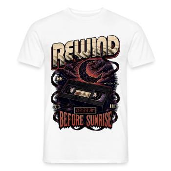 Spul vor Sonnenaufgang Kassette zurück - Männer T-Shirt - Weiß - Vorne - AI Model Male 178 dark (178cm)
