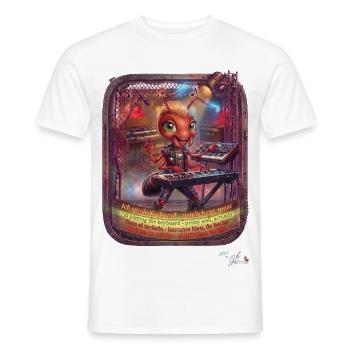 Ameise MALÚ Keyboard Synthesizer Band Rock Pop Art - Männer T-Shirt - Weiß - Vorne - AI Model Male 178 dark (178cm)