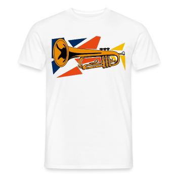 Trompette en laiton Pop Art - T-shirt homme - blanc - Devant - AI Model Male 178 dark (178cm)