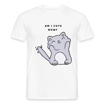 At I Cute Now Cat cat kitten - Men's T-Shirt - white - Front - AI Model Male 178 dark (178cm)