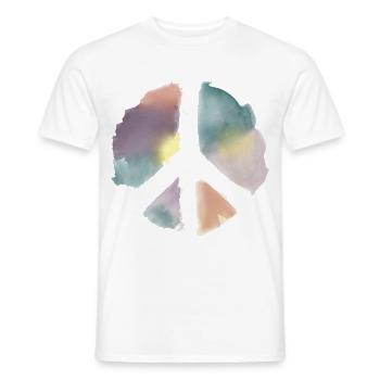Water Color Peace Aquarell - Männer T-Shirt - Weiß - Vorne - AI Model Male 178 dark (178cm)