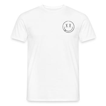 Visage souriant Retro Années 90 Black Edition - T-shirt homme - blanc - Devant - AI Model Male 178 dark (178cm)