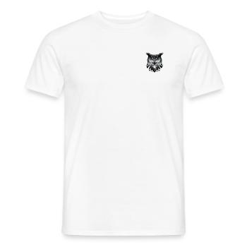 Polygon-Eule in Schwarz-Weiß – Vogelkunst - Männer T-Shirt - Weiß - Vorne - AI Model Male 178 dark (178cm)