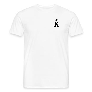 King Krone Königin Queen Partnerlook für Paare - Männer T-Shirt - Weiß - Vorne - AI Model Male 178 dark (178cm)
