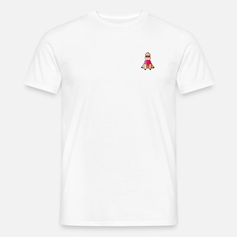 nerdy crypto weirdo alpaca - Männer T-Shirt - Weiß