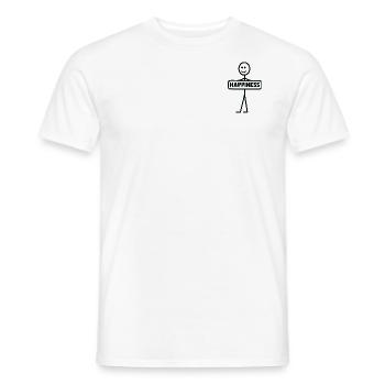 Happy Stick Figure – Cool Happy Happiness - Men's T-Shirt - white - Front - AI Model Male 178 dark (178cm)
