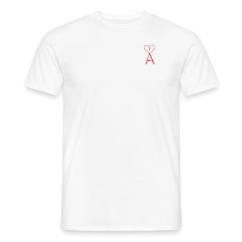 T-shirt en forme de cœur avec « A » – élégant et confortable ! - T-shirt homme - blanc - Devant - AI Model Male 178 dark (178cm)