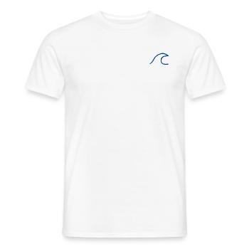 Wellen Logo Design - Männer T-Shirt - Weiß - Vorne - AI Model Male 178 dark (178cm)