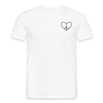 Peace in the heart - Men's T-Shirt - white - Front - AI Model Male 178 dark (178cm)