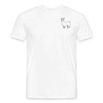 Llama as vector graphic - Men's T-Shirt - white - Front - AI Model Male 178 dark (178cm)