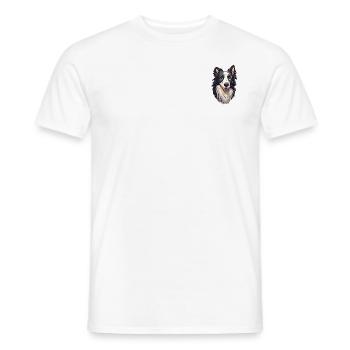 Border Collie Kopf Illustration Farbe - Hund - Männer T-Shirt - Weiß - Vorne - AI Model Male 178 dark (178cm)